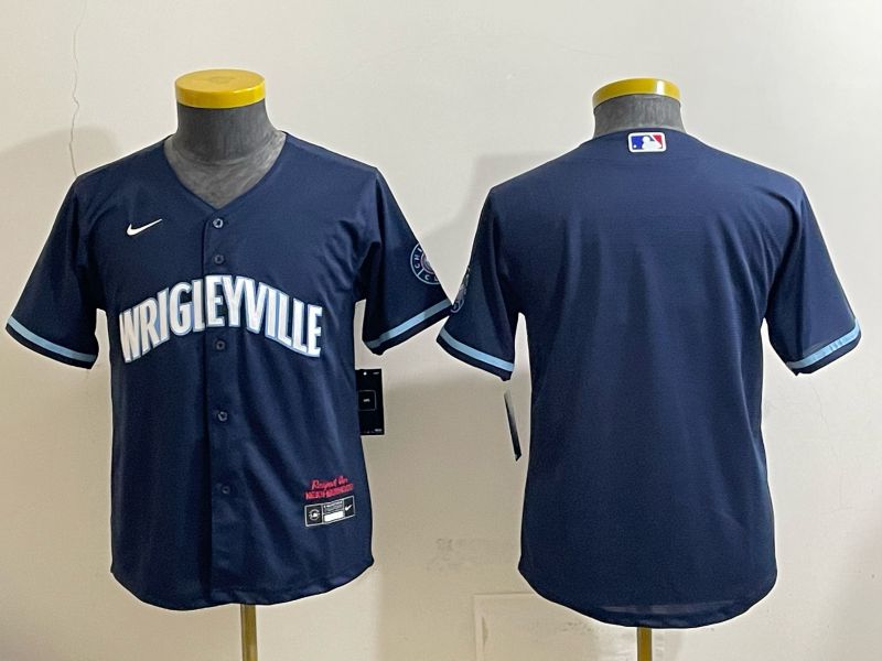 Youth 2026 Chicago Cubs Blank Drak Blue City Edition Nike MLB Jersey style 001